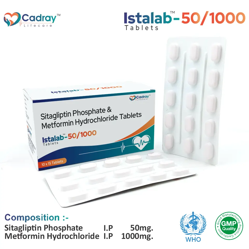 Sitagliptin 50mg + Metformin 1000mg Tablet | Antidiabetic Segment | Best Price for PCD Pharma Franchise